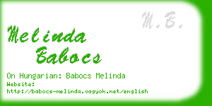 melinda babocs business card